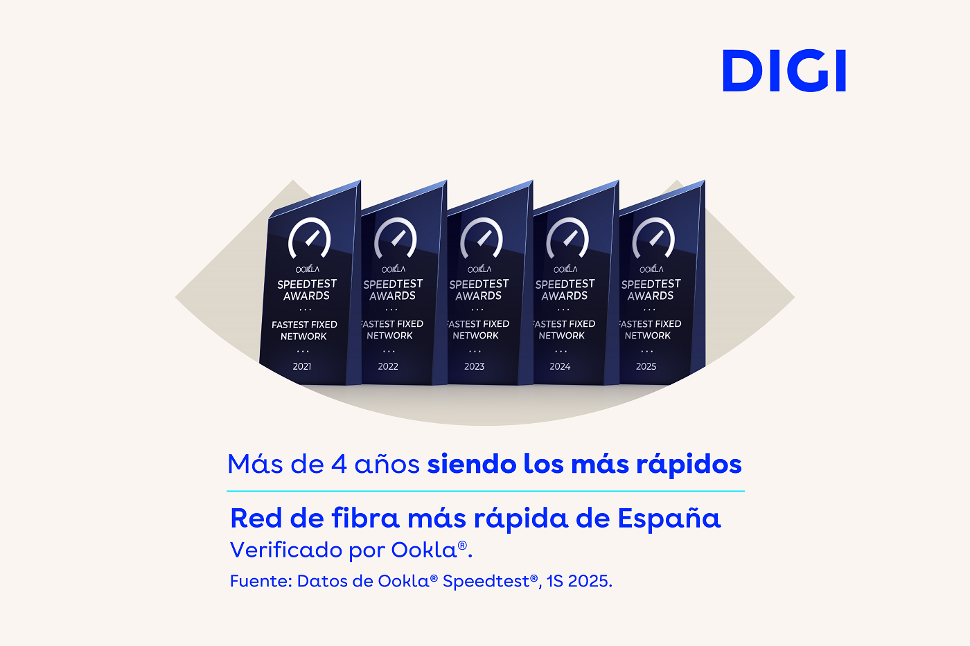 DIGI registra la latencia más baja a nivel nacional y vuelve a ser el operador con “La red de fibra más rápida de España”